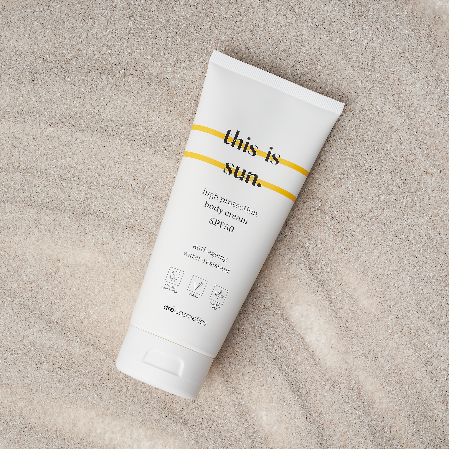 Zonnebrand Crème SPF50 - 200ml | Vegan - Gevoelige Huid - Waterbestendig - This is Sun.
