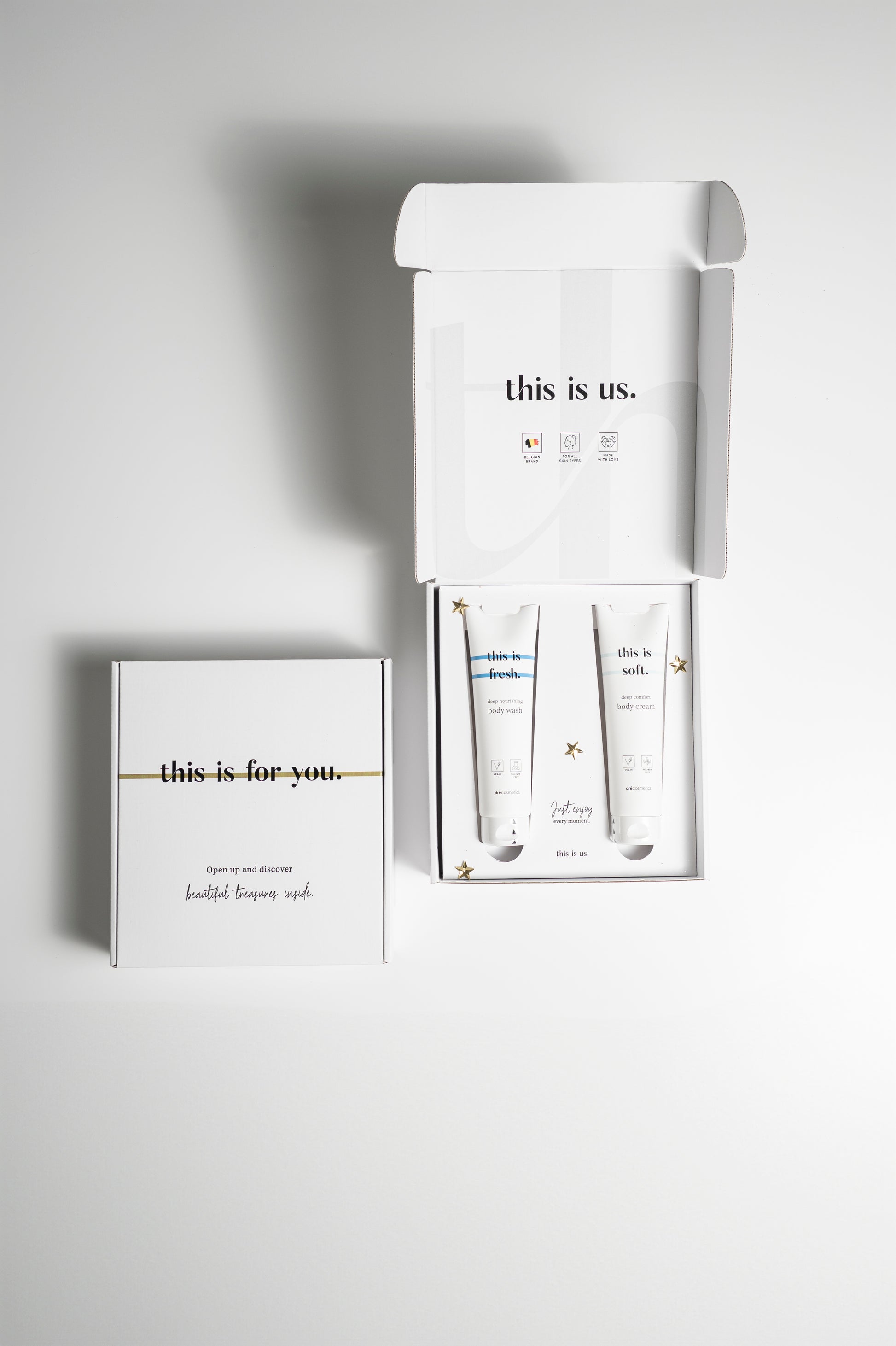 Cadeauset Douchegel 150ml + Body Cream 150ml | Luxe Verzorgingsset - Vegan - Gevoelige Huid - Wilou.