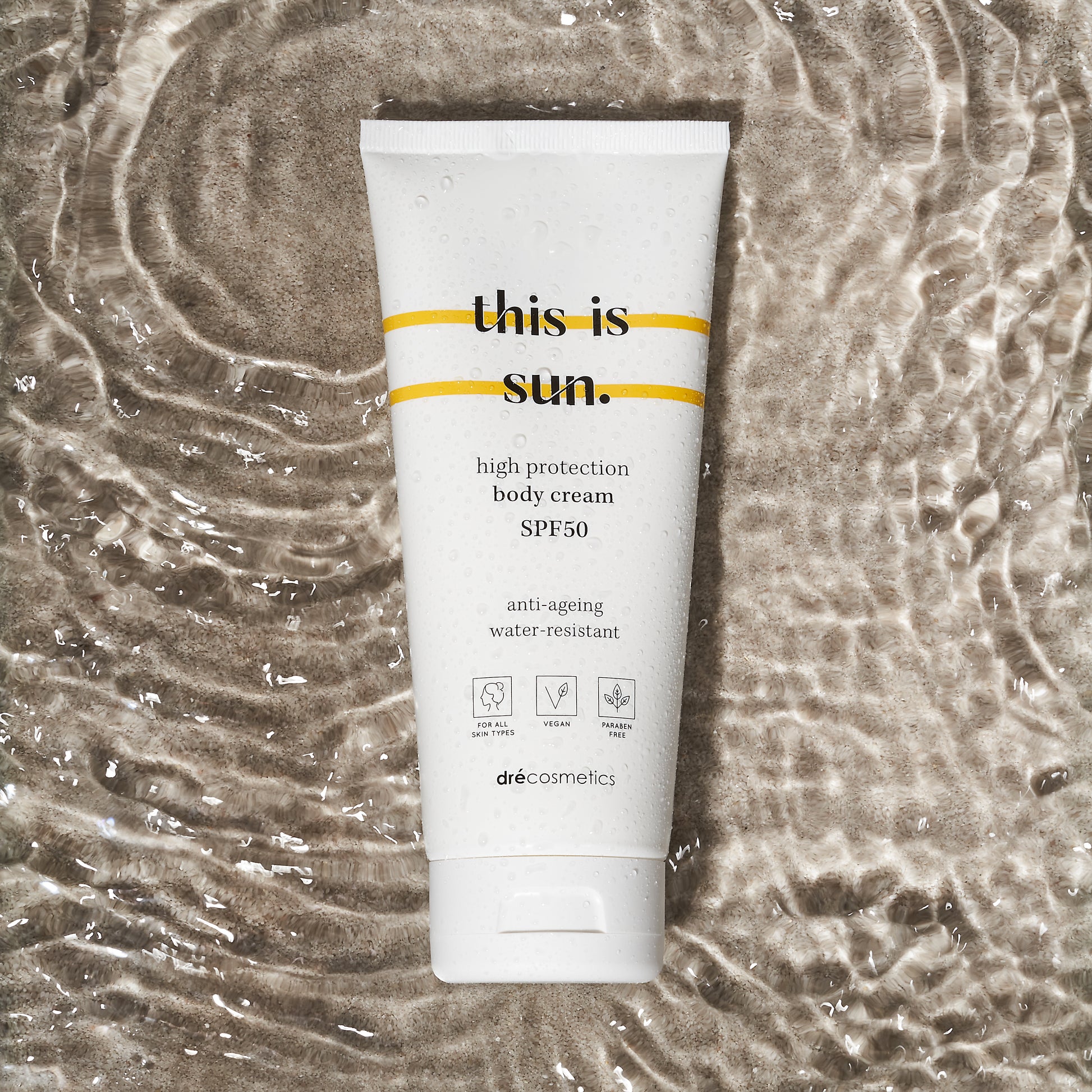 Zonnebrand Crème SPF50 - 200ml | Vegan - Gevoelige Huid - Waterbestendig - This is Sun.