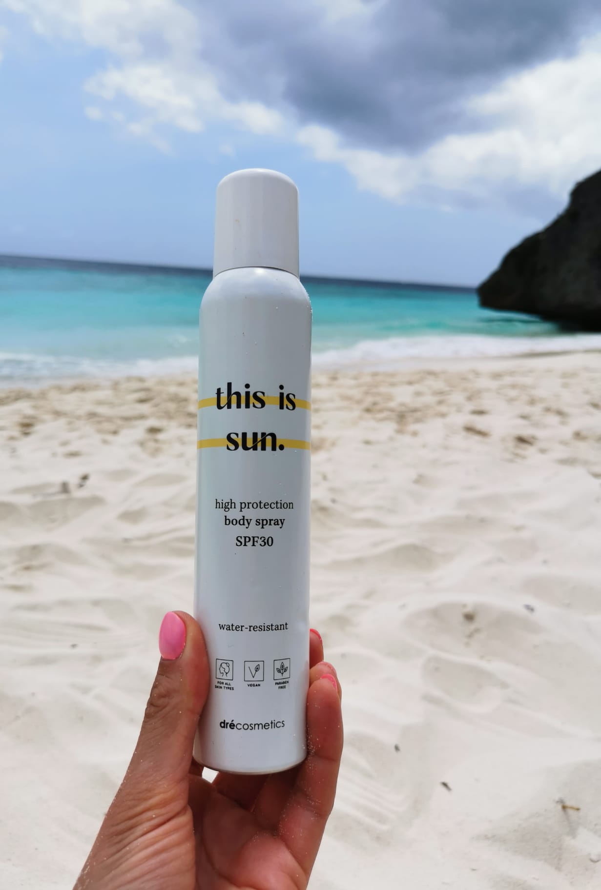 Zonnebrand Spray SPF30 - 150ml | Vegan - Gevoelige Huid - Waterbestendig - This is Sun.