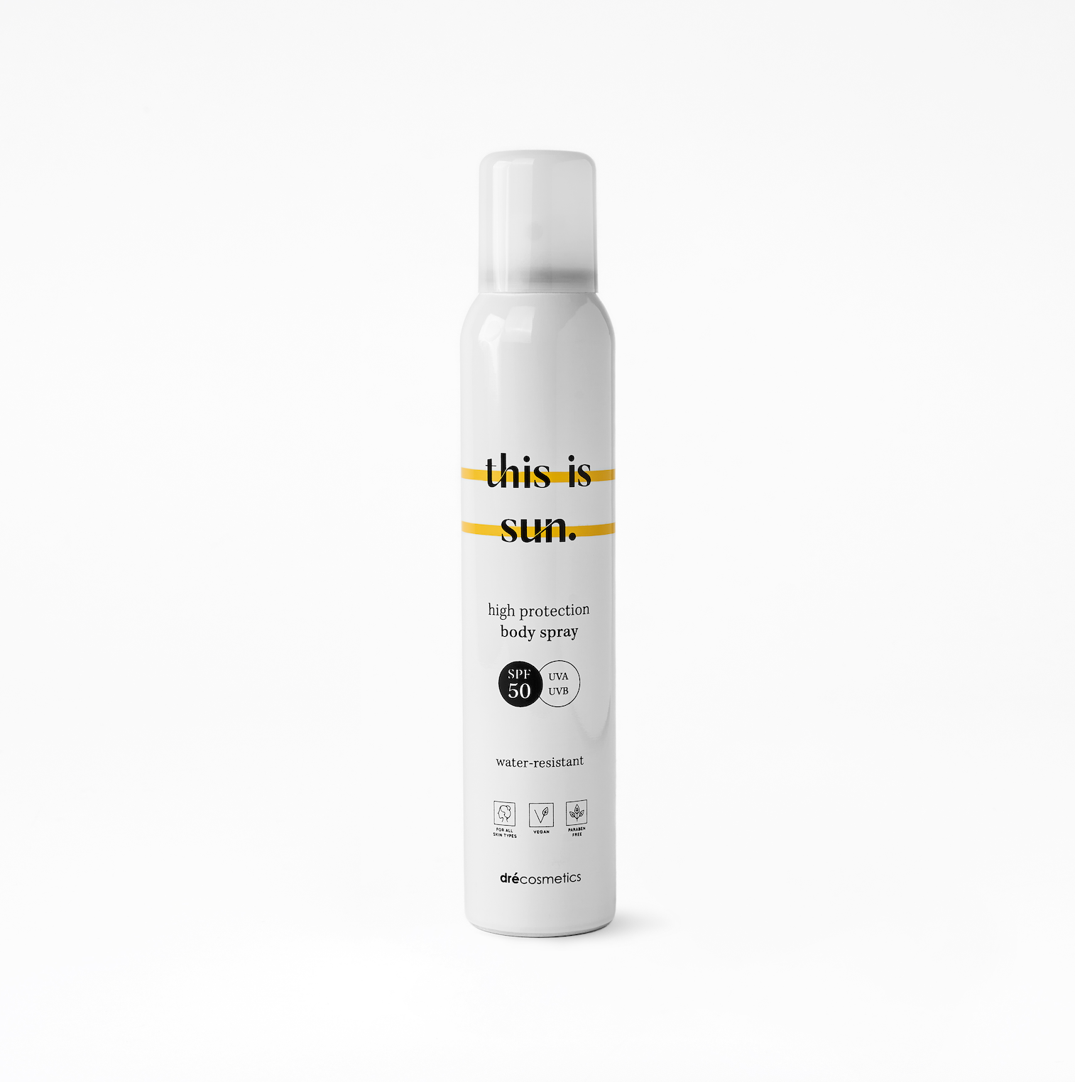 Zonnebrand Spray SPF50 - 200ml | Vegan - Gevoelige Huid - Waterbestendig - This is Sun.
