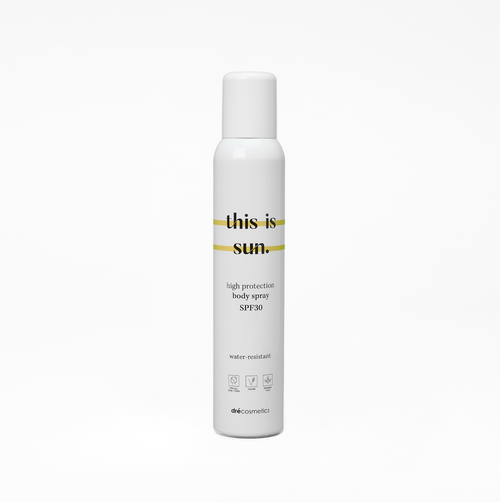 Zonnebrand Spray SPF30 - 150ml | Vegan - Gevoelige Huid - Waterbestendig - This is Sun.
