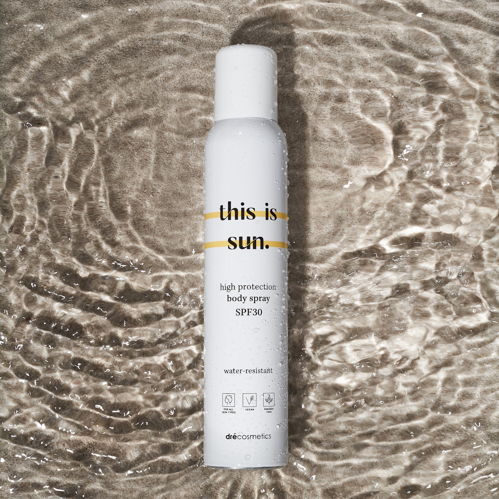 Zonnebrand Spray SPF30 - 200ml | Vegan - Gevoelige Huid - Waterbestendig - This is Sun.