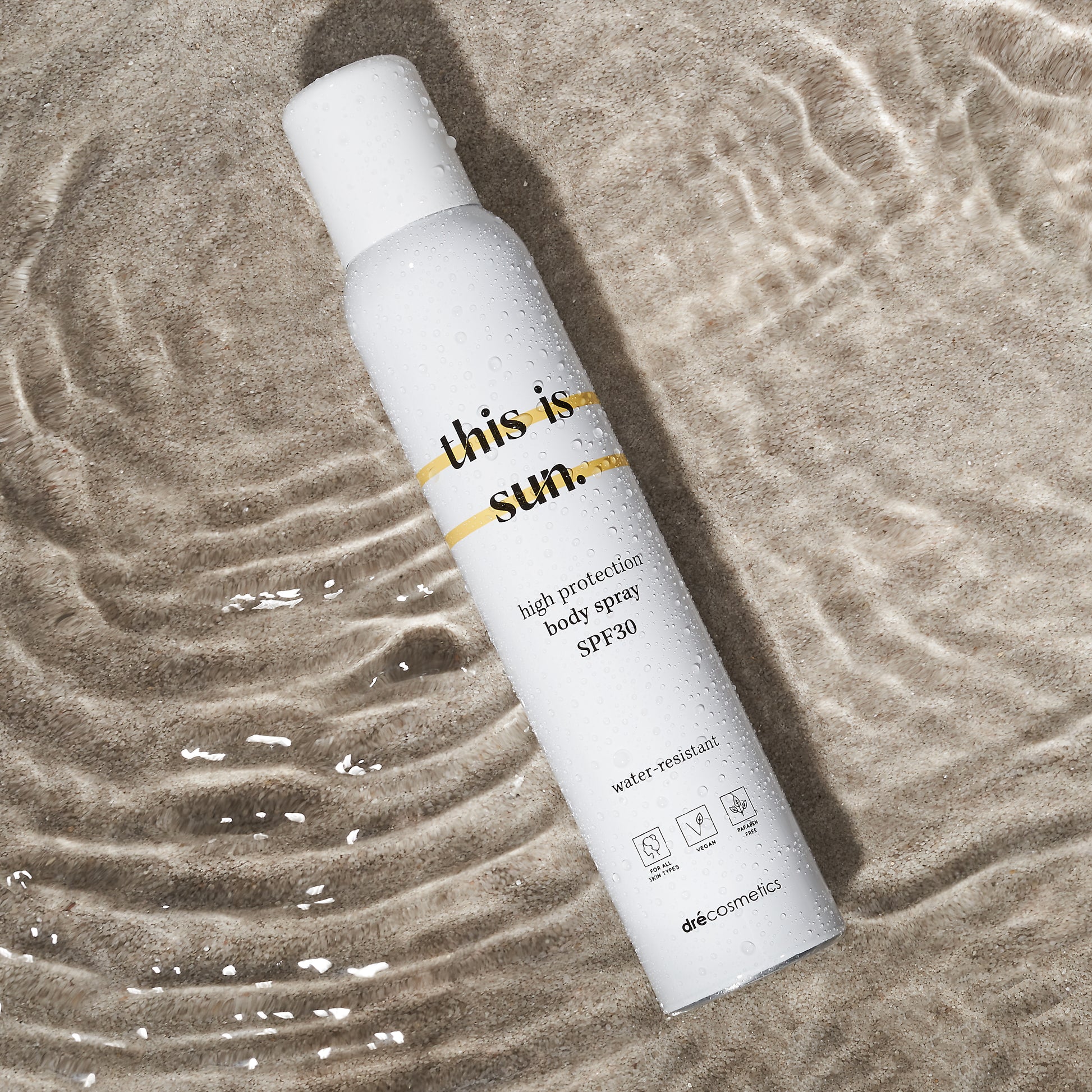Zonnebrand Spray SPF30 - 200ml | Vegan - Gevoelige Huid - Waterbestendig - This is Sun.