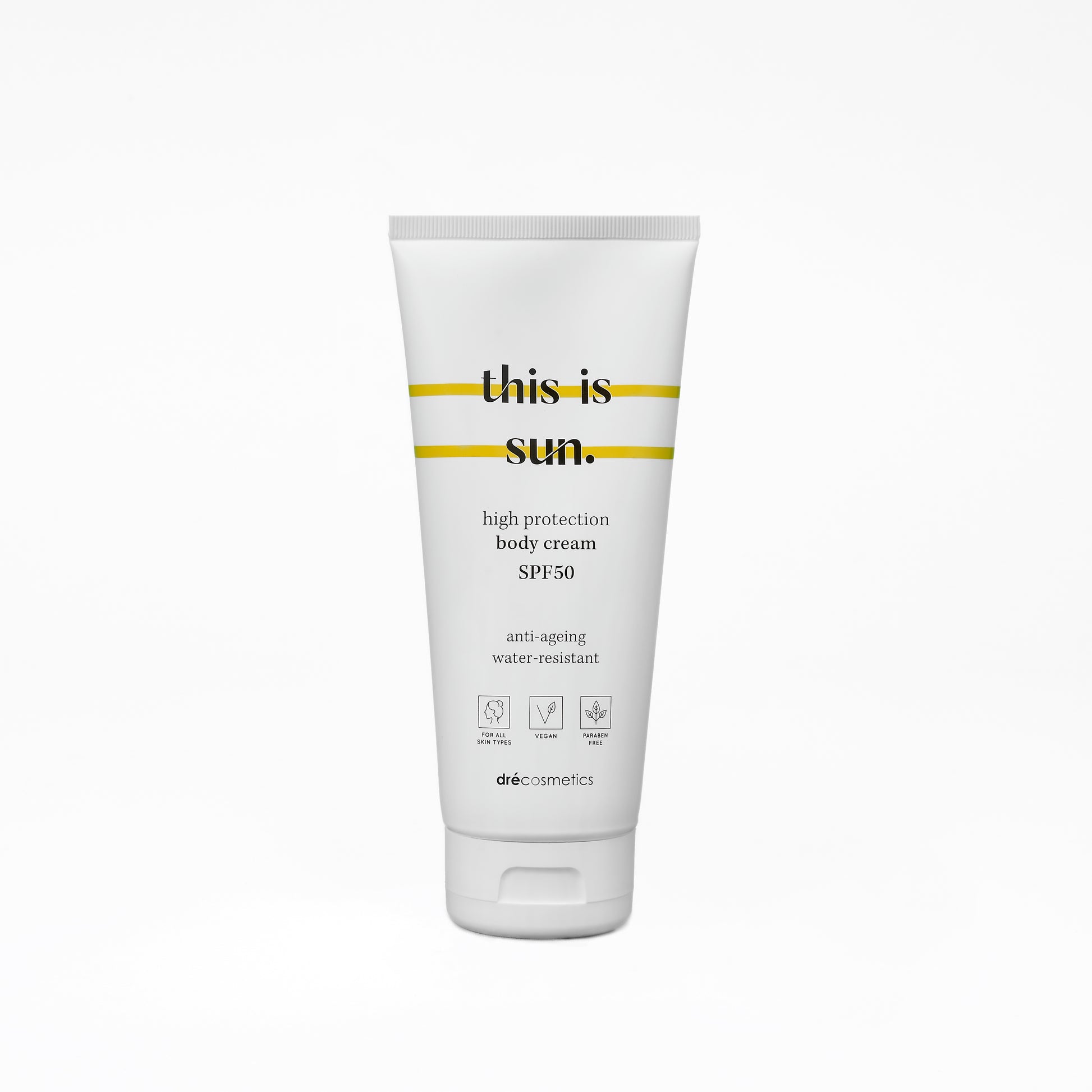 Zonnebrand Crème SPF50 - 200ml | Vegan - Gevoelige Huid - Waterbestendig - This is Sun.